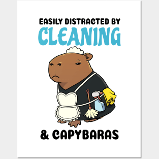 Easily Distracted by Cleaning and Capybaras Posters and Art